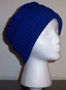 Royal Blue Rib Knit Roll-brim Hat