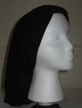 Black Cotton-Lycra Snood with X-Tab Headband