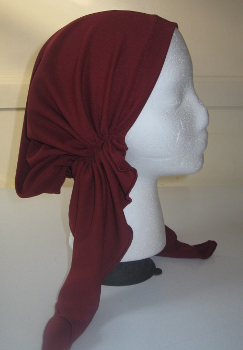 Maroon Stretch Matte Jersey Pre-tied Tichel