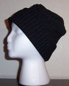 rib knit hat, front view